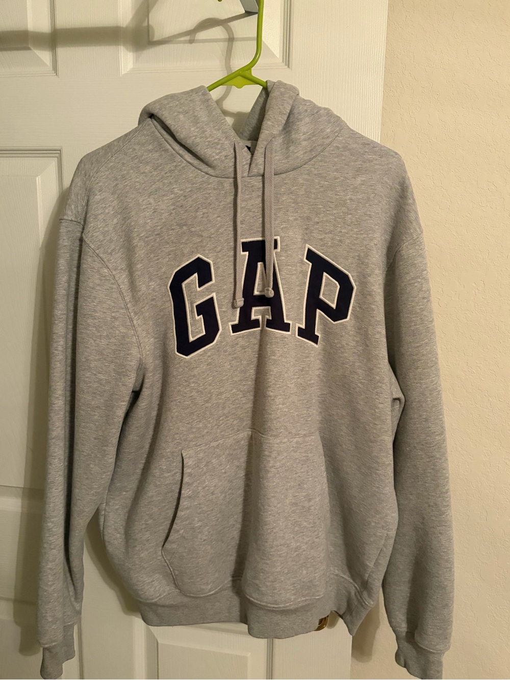GAP Light Gray Hoodie with Navy Logo